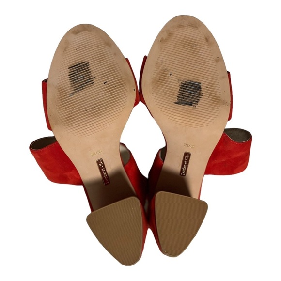Louise et Cie Lo-Kala Red Suede Leather Heeled Strappy Slide Sandals Size 5 M - Picture 5 of 13